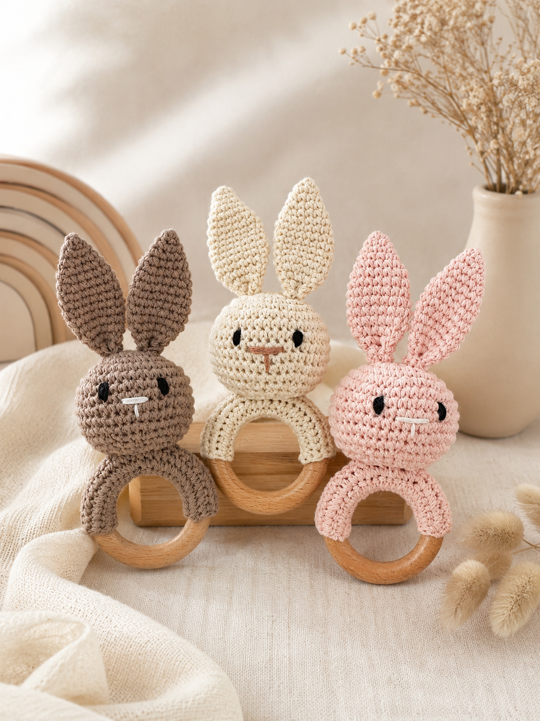 Poppy Bunny Rattle & Teether